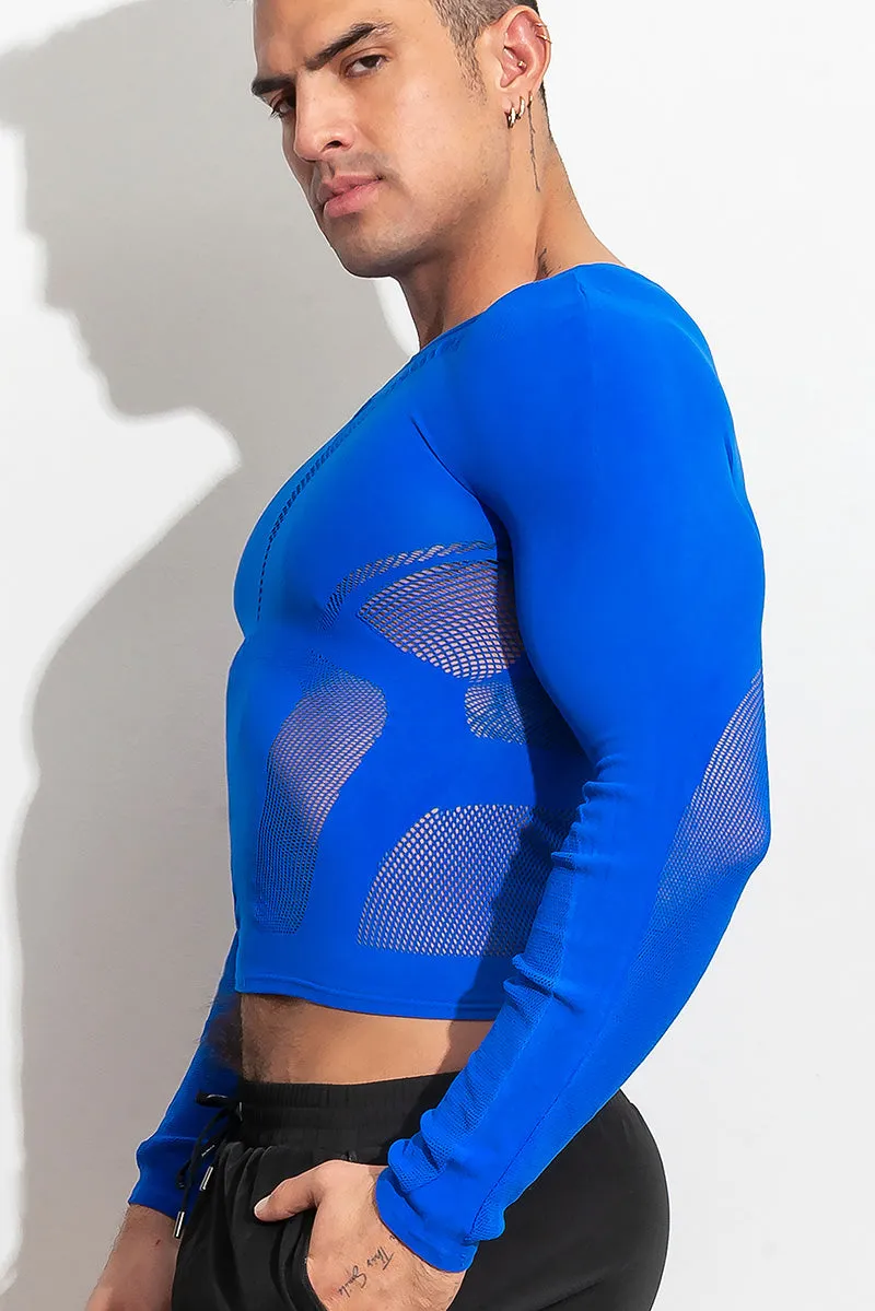 air(lace) Top LongSleeve /Blue - Image 3