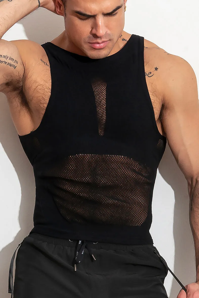air(lace) Top Sleeveless /Black - Image 3