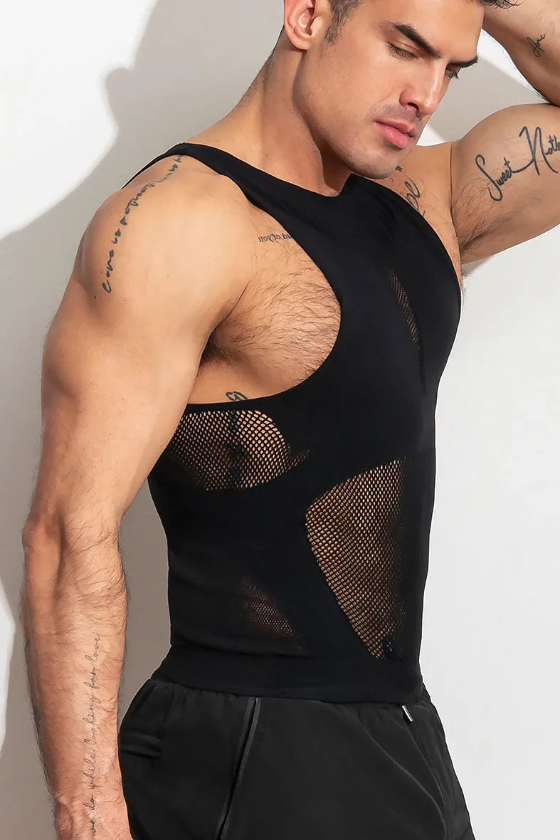 air(lace) Top Sleeveless /Black - Image 4